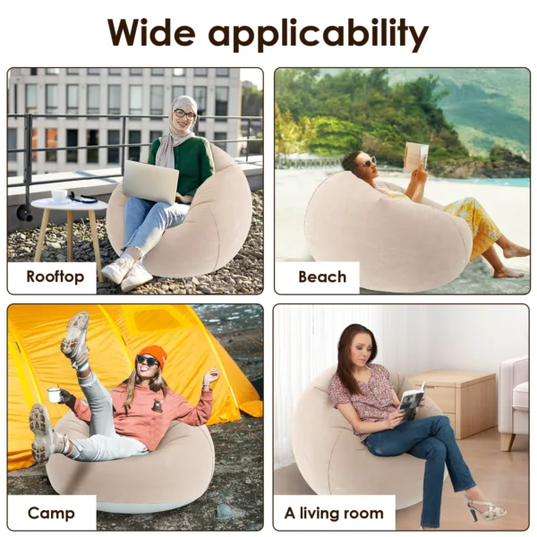 Sofá inflable con bolsa de frijoles, sillón perezoso, cama reclinable interior plegable, muebles de Tatami, sala de estar, dormitorio - Imagen 5