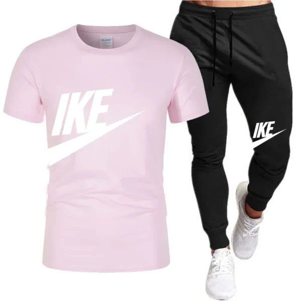 Conjuntos de verano para hombre, chándal coreano a la moda, camisetas de manga corta + pantalones cortos deportivos, traje informal para hombre, conjuntos para correr para hombre - Imagen 6