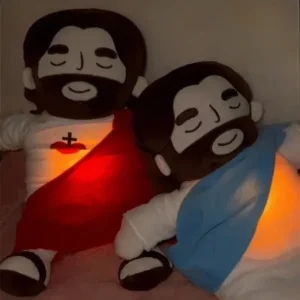 Juguetes de peluche de Jesús para respirar, muñeca de Jesús calmante para bebé, ajuste de cuatro engranajes, música para niños, compañero para dormir, regalos de navidad ligeros