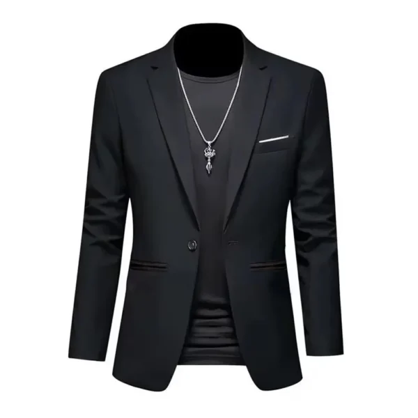 Chaqueta de traje de Boutique de ocio a la moda para hombre, traje informal de negocios de otoño, ajustado, sin planchar, traje de un solo botón - Imagen 9