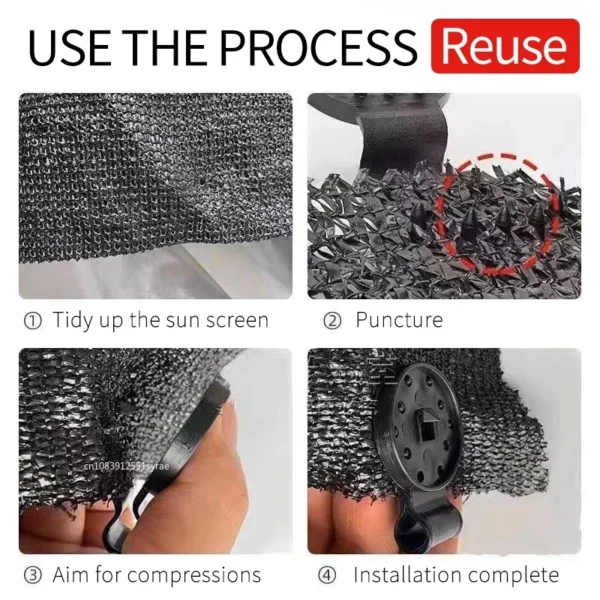 Clips de plástico de agarre de bloqueo de alta resistencia abrazadera de fijación de tela de sombra de invernadero Clips de lona Clips de tela de valla para red de jardín 5/10/100 Uds. - Imagen 5