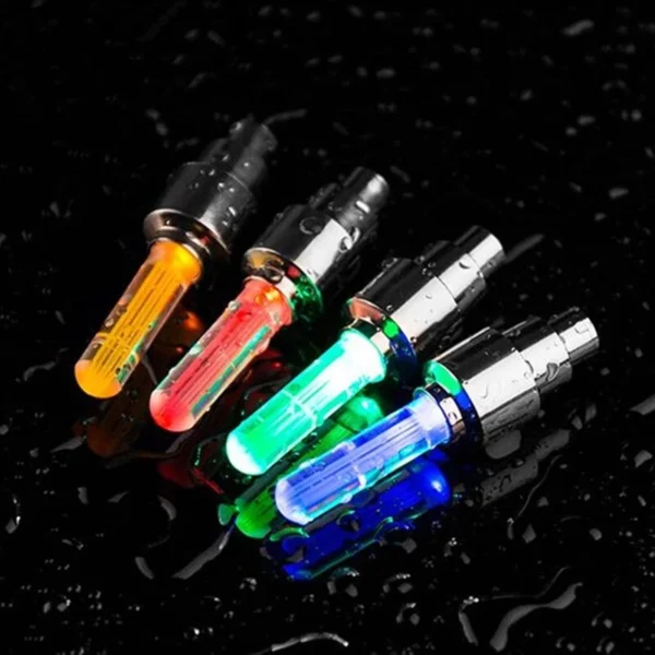 Tapas de válvulas de neumáticos de bicicleta y motocicleta, luz LED, lámpara de Flash de neón, luces universales impermeables para neumáticos, accesorios para coche 2/4 Uds. - Imagen 3
