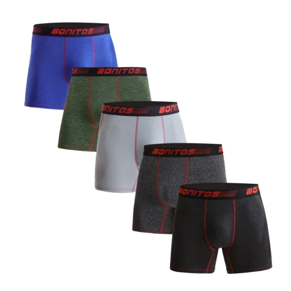 Paquete de 5 uds. De bragas para hombre, ropa interior de poliéster, Boxer y calzoncillos de marca para hombre, conjunto de lujo, pantalones cortos sexis, regalo deslizante, 2025 - Imagen 9
