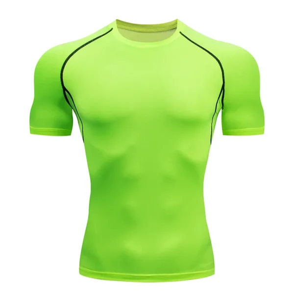 Camisas de compresión para correr para hombre, camisetas deportivas de manga corta para gimnasio, sudadera de secado rápido para Fitness, chándal para correr, camisetas atléticas - Imagen 15