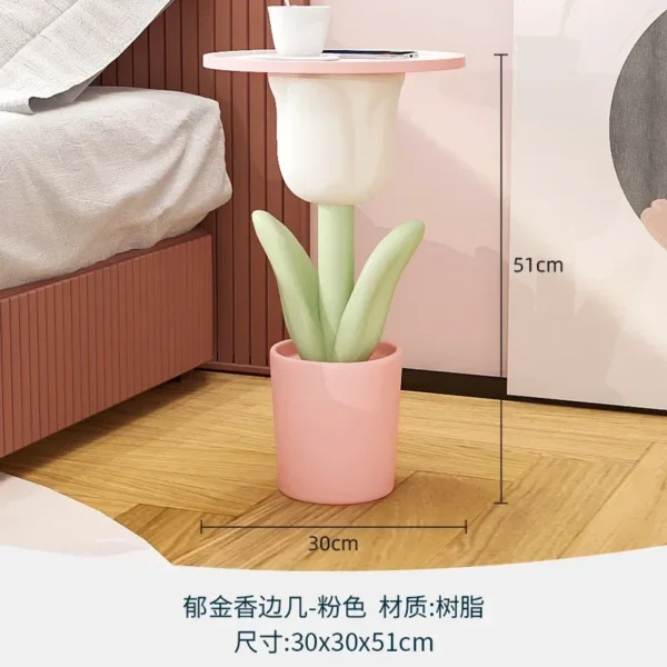 Mesa de centro pequeña con forma de tulipán, mueble de estilo nórdico para dormitorio, mesita de noche, escritorio para sala de estar, 30cm - Imagen 3
