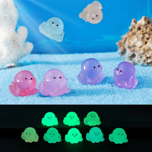 Mini animales luminosos de resina, incluidos pequeños patos brillantes, perfectos para decorar jardines de hadas, acuarios y casas de muñecas - Imagen 4