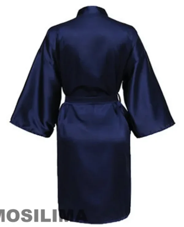 Bata de novia para equipo de fiesta de boda con letras negras, pijama de satén tipo kimono, albornoz de dama de honor SP2000 - Imagen 6