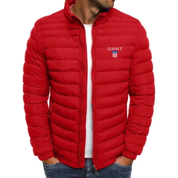 Chaqueta de algodón cálida y ligera para hombre, chaqueta de pie, chaqueta informal de rayas horizontales, nuevo estilo de alta calidad - Imagen 2