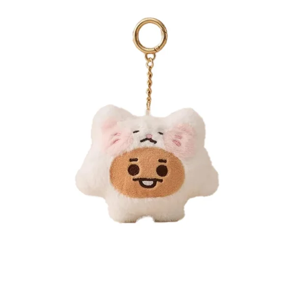LLavero de muñeco de peluche de la serie Kawaii BT21 BABY Zoo, muñeco de dibujos animados, bolso escolar, colgante, decoración, regalo de cumpleaños, línea de amigos - Imagen 7