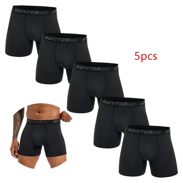 Paquete de 5 uds. De bragas para hombre, ropa interior de poliéster, Boxer y calzoncillos de marca para hombre, conjunto de lujo, pantalones cortos sexis, regalo deslizante, 2025 - Imagen 8