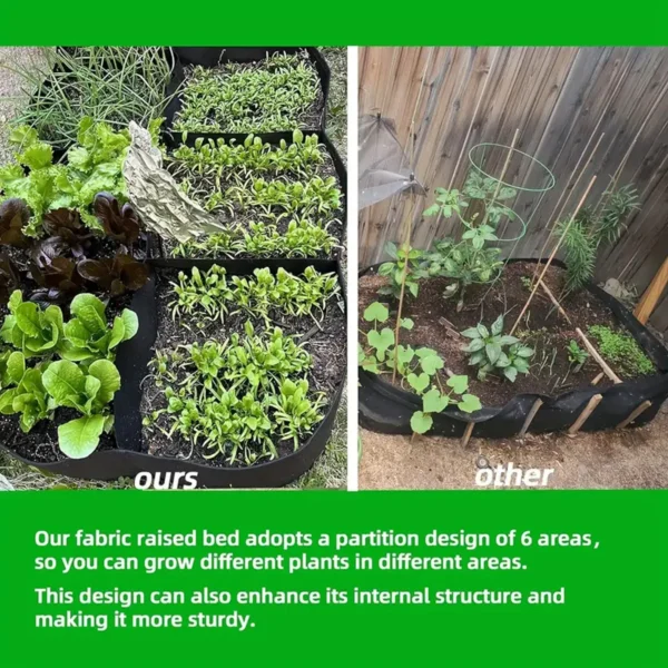 Bolsa para plantar jardín, bolsa de cultivo de fieltro multigiro, maceta rectangular para plantar vivero, vegetales, tomates, patatas, contenedor para plantar plantas - Imagen 4