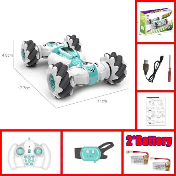 Control remoto reloj Sensor de gestos juguete eléctrico RC Drift Car 2,4 GHz 4WD rotación regalo para niños cumpleaños Samll RC Stunt Car - Imagen 8