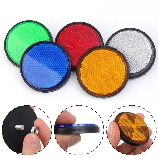 Reflector Circular para motocicleta, vehículo eléctrico, bicicleta, impermeable, a prueba de polvo, Reflector de advertencia nocturna, fijación de tornillo Hexagonal de 6mm - Imagen 5
