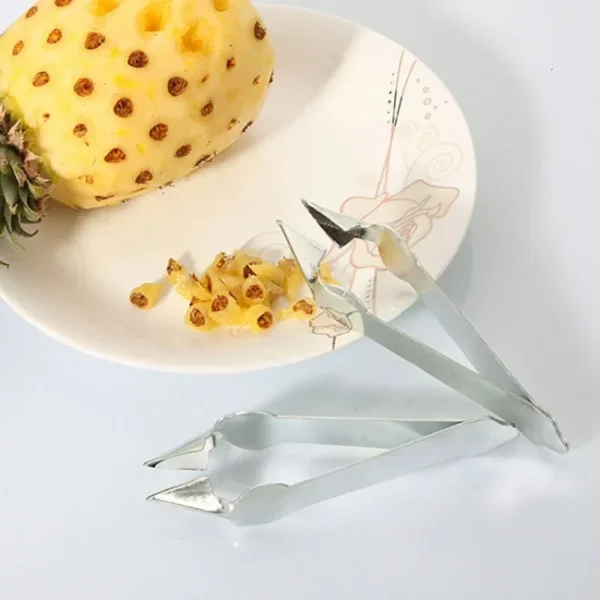 Pelador de ojos de piña, cortador de acero inoxidable, práctico removedor de semillas, Clip, utensilios de cocina para el hogar, Clips rebanadores de piña, 2 uds. - Imagen 2