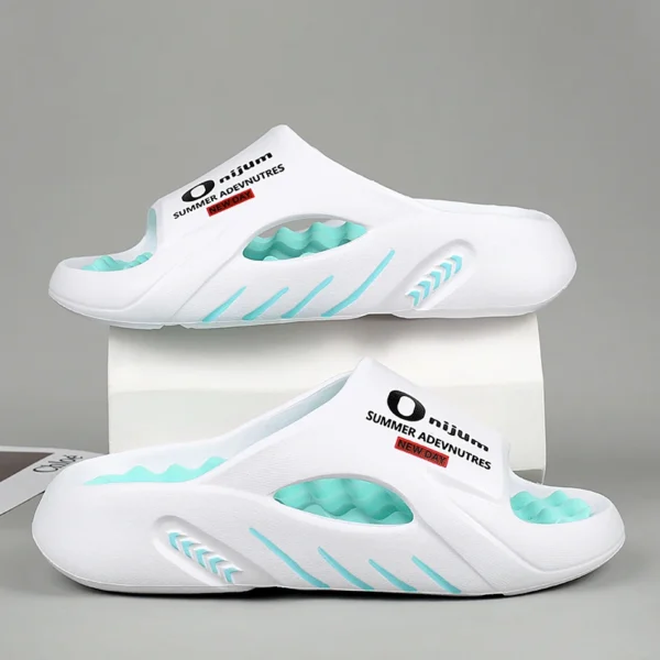 Zapatillas de masaje para hombre, sandalias deslizantes para interiores y exteriores, zapatos informales de playa, suela cómoda, talla grande 38-47, novedad de 2024 - Imagen 2