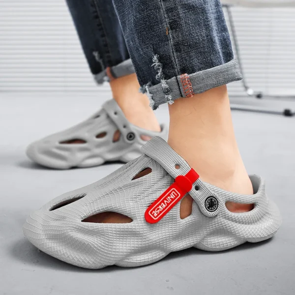 Zapatillas de verano para hombre, sandalias cómodas con plataforma para exteriores, zapatillas de playa, chanclas, tobogán de interior para el hogar, zapatos de baño 2023 - Imagen 4