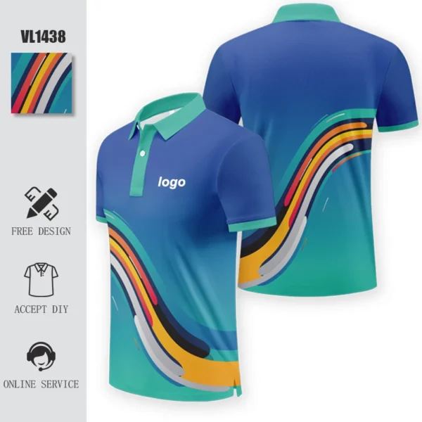 Camiseta Polo personalizada de verano de alta calidad para hombre, pantalón corto informal de verano, Polos de manga larga, Polo de Golf de poliéster de gran tamaño, camiseta vl1442 - Imagen 10