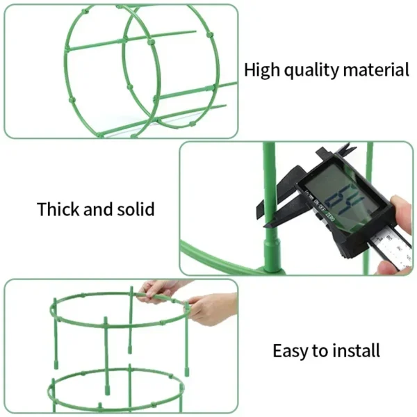 Juego de 12 soportes para plantas, estaca semicircular para enredaderas trepadoras, varilla de fijación para bonsái, soporte para estacas para plantas de jardín, soporte para anillos de flores - Imagen 6