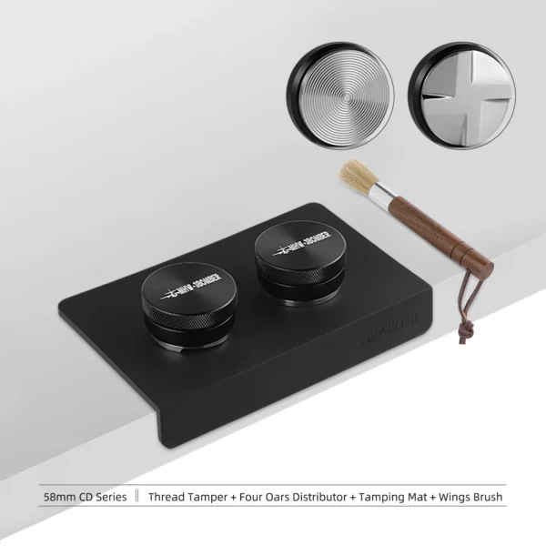 Compactador y distribuidor de café con alfombrilla de apisonamiento cepillo de limpieza juego de manipulación de Espresso accesorios de Barista para el hogar MHW-3BOMBER 51/53/58mm - Imagen 9