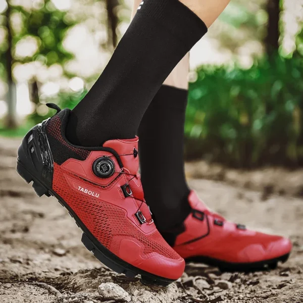 Zapatos para bicicleta de montaña, cómodos, ligeros y transpirables para exteriores, zapatillas deportivas para ciclismo, zapatos MTB para hombre, zapatos deportivos Unisex - Imagen 5