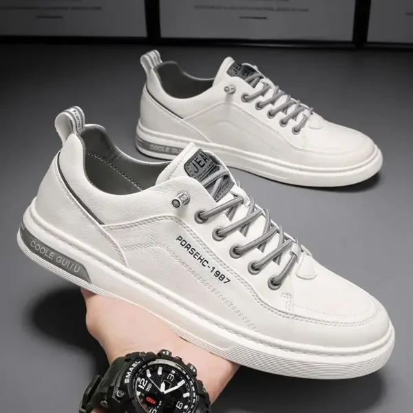 Zapatos de tela versátiles a la moda, nuevos zapatos blancos transpirables de primavera para hombres, zapatos deportivos y de ocio para hombres, zapatos de moda - Imagen 2