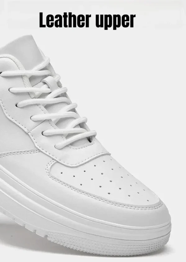 Zapatos con aumento De altura para Hombre, Zapatillas con elevador Invisible De 10cm, Zapatillas deportivas De cuero blanco, Zapatillas De Hombre talla grande 46 - Imagen 5