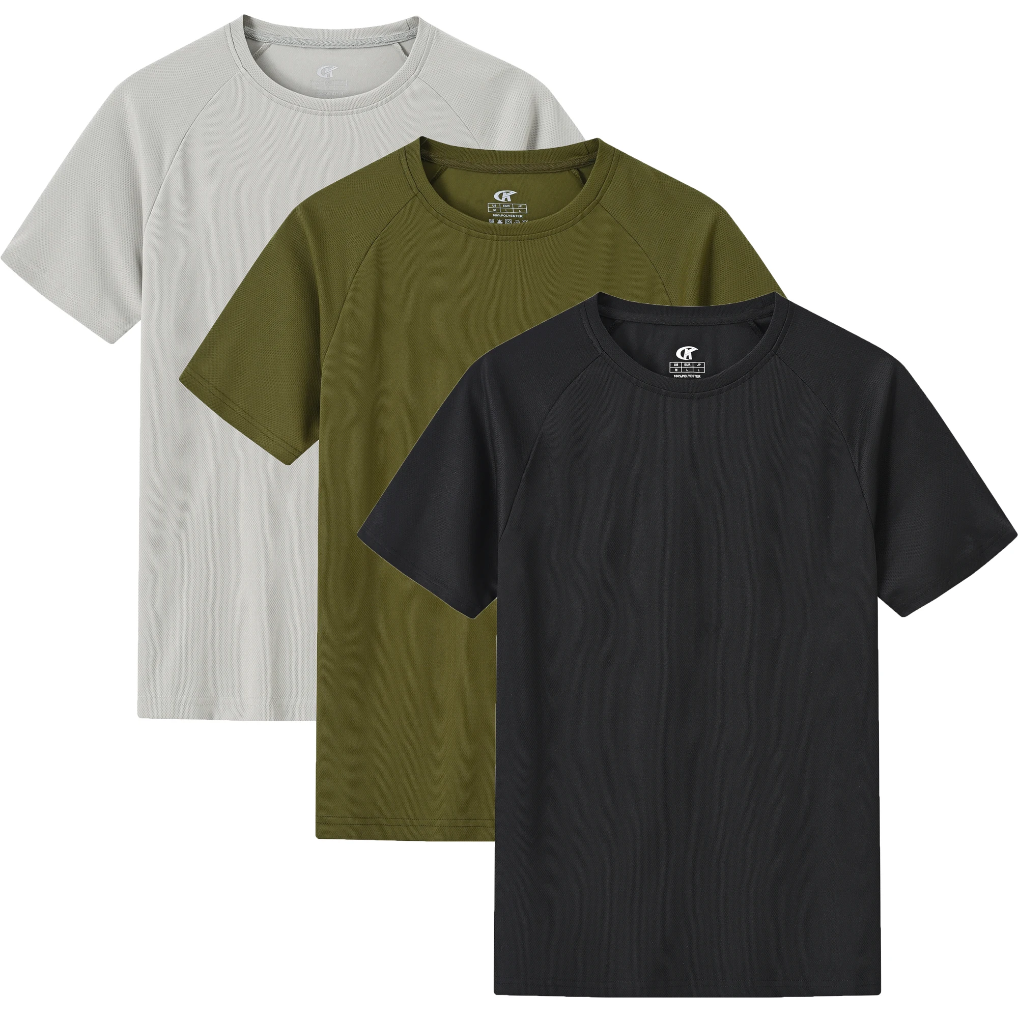 Conjunto de camisetas de color sólido de 3 piezas, camisetas deportivas transpirables de estilo básico para correr al aire libre - Imagen 9