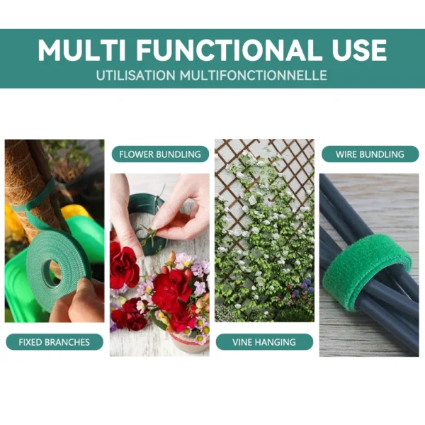 Cinta de jardín, brida para cables de nailon para plantas, flores, cultivo, escalada, soporte reutilizable para plantas, sujetador de gancho y bucle, accesorios de jardín - Imagen 6
