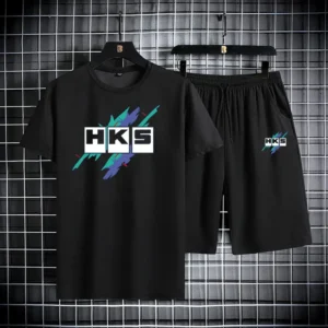 Traje deportivo informal de moda para hombre de verano, traje deportivo de secado rápido, camiseta de manga corta + Pantalones cortos de 2 piezas