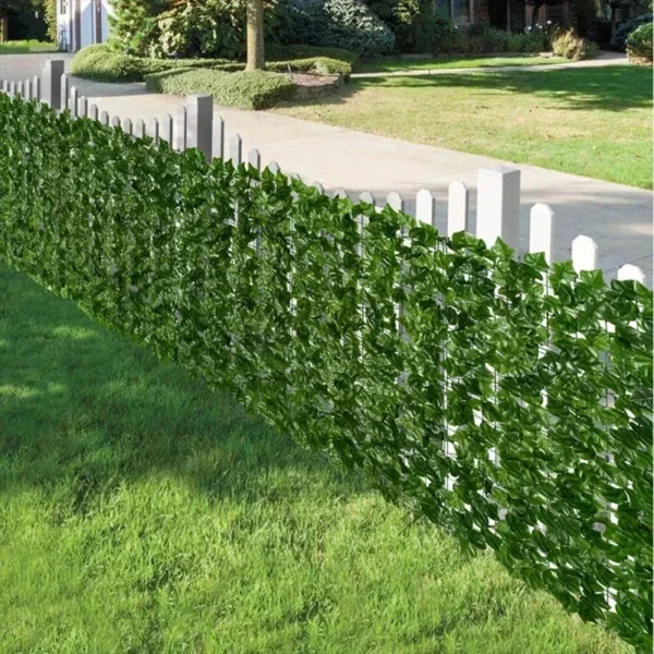 Paneles de valla de hojas verdes, seto de hiedra Artificial, pantalla de valla de privacidad falsa para decoración de hogar, jardín al aire libre, balcón, 1x3m - Imagen 5