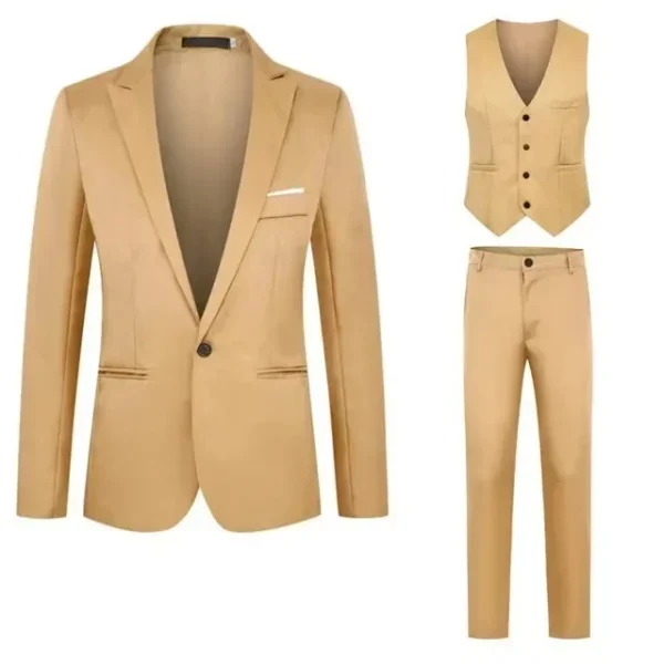 Trajes de hombre para boda, 3 piezas, conjunto elegante de 2 trajes, Blazers, chaquetas clásicas de negocios de lujo a la moda, chaleco, pantalones, ropa Formal 2024 - Imagen 18