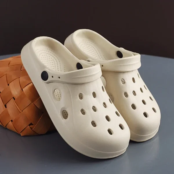 Sandalias de playa antideslizantes para hombre y mujer, zuecos informales de jardín, sandalias cruzadas de punta ancha para exteriores, zapatillas de ducha para el hogar, Verano