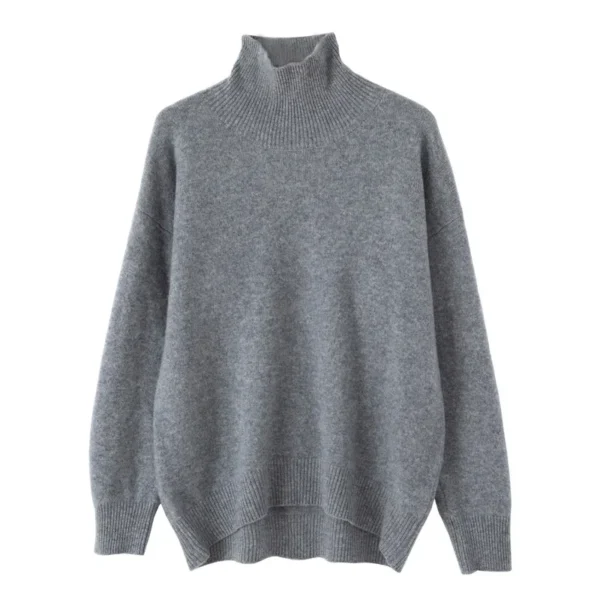 Suéter rojo de lana, jerséis informales holgados con cuello alto, prendas de vestir exteriores suaves de gran tamaño para invierno A 1103002 B B B WinvyNee-ropa de mujer - Imagen 9