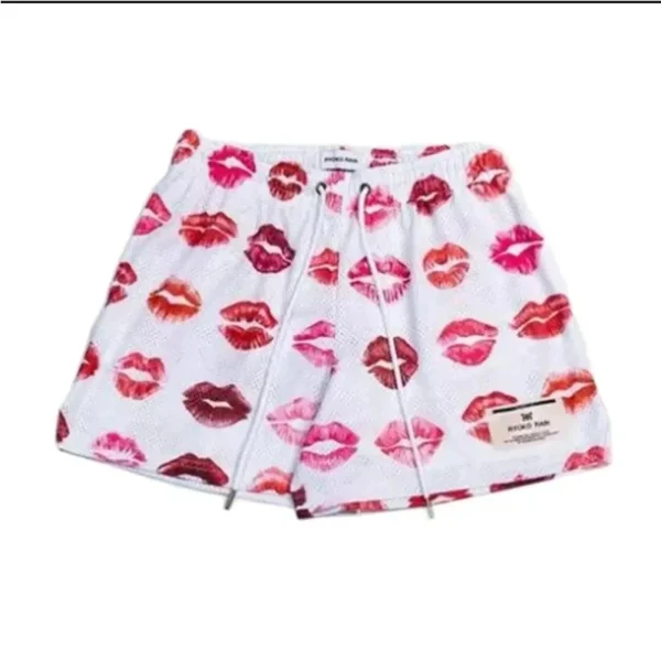 Pantalones cortos informales de verano de malla Universal para hombres y mujeres, pantalones cortos deportivos de secado rápido, pantalones cortos transpirables con cordón estampado 3d para playa - Imagen 10