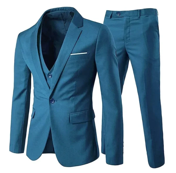 Trajes elegantes para hombre para boda, 3 piezas, 2 conjuntos de chaquetas, chaleco, pantalones, Blazers de lujo, traje clásico ajustado, traje Formal completo 2024 - Imagen 8
