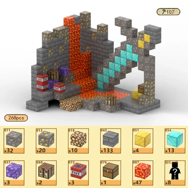 Bloques de construcción magnéticos, cubo magnético, juego de juguetes del mundo de la mina, cubos apilables sensoriales Montessori, juego de construcción, regalo de cumpleaños - Imagen 18