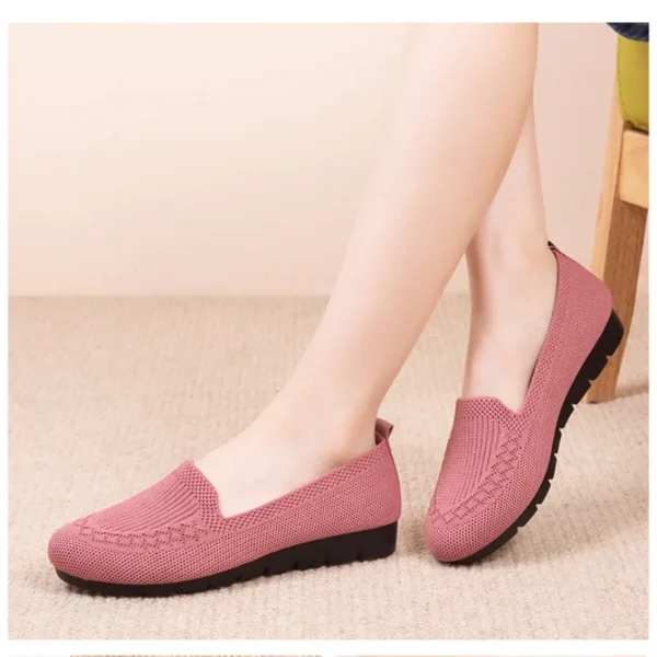Zapatos informales para mujer, zapatillas planas transpirables de malla de verano, cómodas y ligeras, mocasines sin cordones, Zapatillas para mujer - Imagen 3