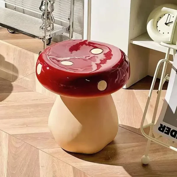 Muebles decorativos, taburetes creativos y divertidos con forma de seta, silla para sala de estar, sofá pequeño, taburete, banco para cambiar zapatos, taburete otomano para el hogar - Imagen 4