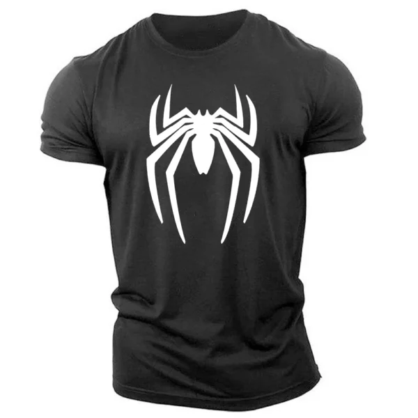 Camiseta con estampado de araña para hombre, Top de manga corta, holgado, informal, Hip-Hop, personalidad, moda de verano - Imagen 2