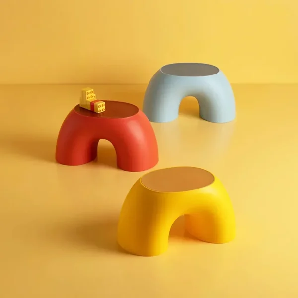 Taburete de plástico con forma de arcoíris, taburete de seguridad para niños, asiento para sala de estar, muebles de interior, taburete de juguete para niños