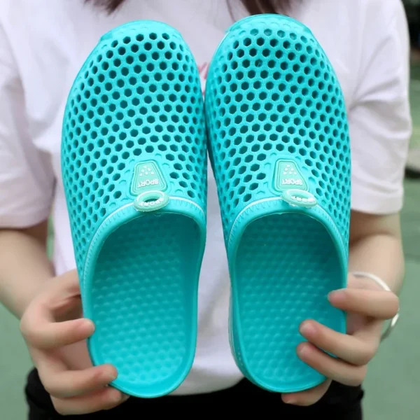 Zapatillas transpirables para hombre, sandalias con agujeros Baotou para exteriores, chanclas de playa, chanclas informales para hombre, sandalias con plataforma - Imagen 11