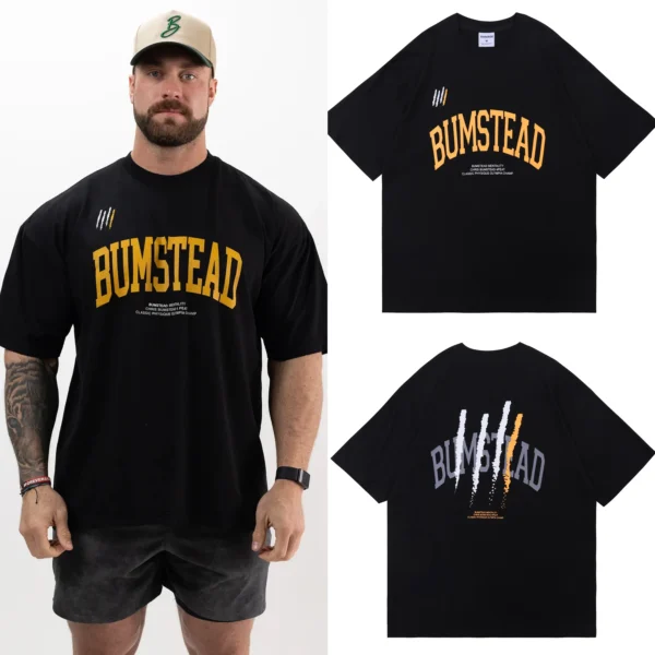 Camiseta holgada de algodón de manga corta para hombres y mujeres, entrenamiento físico, Top caído con hombros y calavera americana - Imagen 8