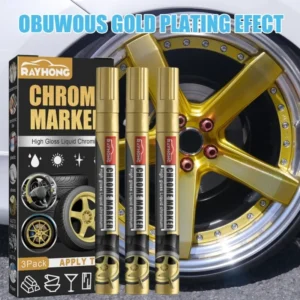 Rotulador cromado para coche, rotulador de pintura para coche, motocicletas, rueda de bicicleta, marcador de neumáticos, marcadores metálicos chapados, herramientas de plumas embellecedoras para coche, 3 uds.
