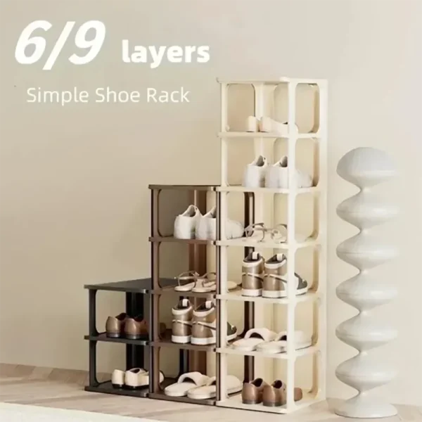 Zapatero multicapa, organizador de almacenamiento, muebles sencillos para el hogar, estante Vertical para zapatos, zapatillas, gabinetes para zapatos, vestíbulo fácil de montar - Imagen 5