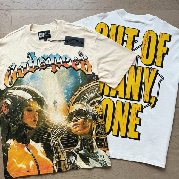 Camisetas Godspeed moda americana de venta al por menor estampado manga corta GOD SPEED Top - Imagen 3