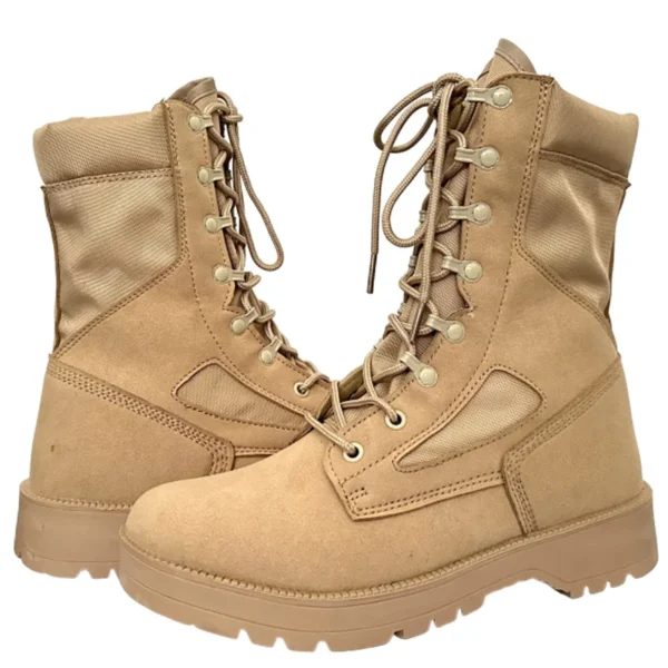 Botas de combate tácticas de cuero para hombre, botas de desierto para senderismo al aire libre, botines transpirables para hombre - Imagen 3