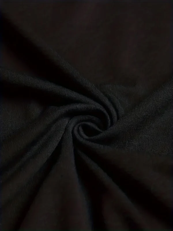 Camiseta de manga corta con cuello redondo y estampado negro 100% algodón de talla grande informal de verano para hombre - Imagen 3