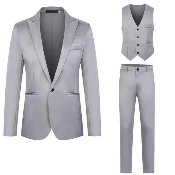 Trajes de hombre para boda, 3 piezas, conjunto elegante de 2 trajes, Blazers, chaquetas clásicas de negocios de lujo a la moda, chaleco, pantalones, ropa Formal 2024 - Imagen 15