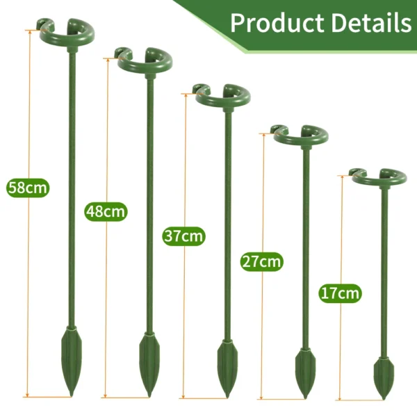 Soporte para plantas, 5/10 Uds., soporte para mariposas, orquídeas, flores, varillas de fijación en maceta, herramienta de fijación de protección vegetal reutilizable, jardinería Su - Imagen 7