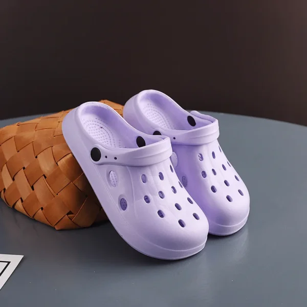 Sandalias de playa antideslizantes para hombre y mujer, zuecos informales de jardín, sandalias cruzadas de punta ancha para exteriores, zapatillas de ducha para el hogar, Verano - Imagen 12